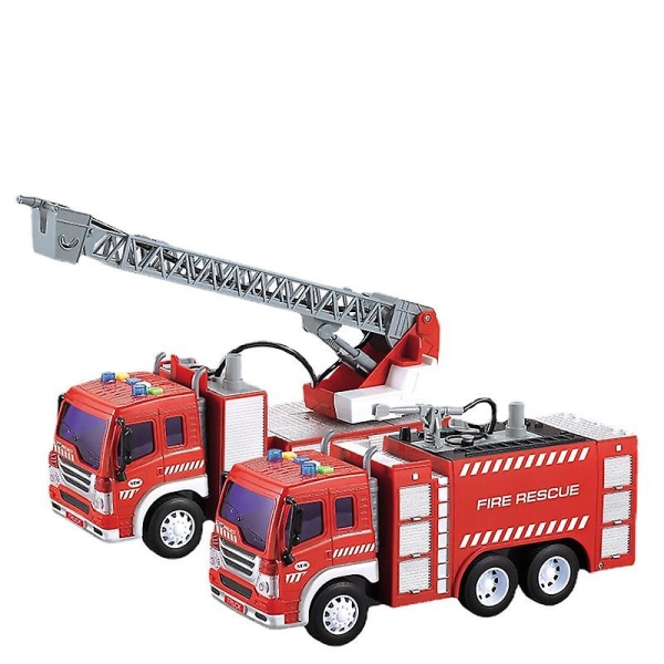 Brannbilleke, brannbilleketøy, treghetsbiler, brannbilleketøy Nødredningsbil med lys og lyder, pedagogisk leke（B）