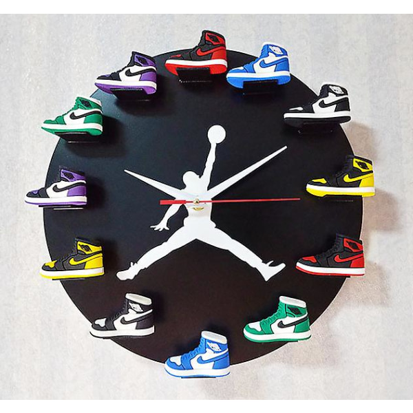 Aleko Aj Kello Koripallotarvikkeet 3D kolmiulotteinen mold Aj1-12 sukupolven seinäkello Pienet lentäjäkengät Jordanin kello