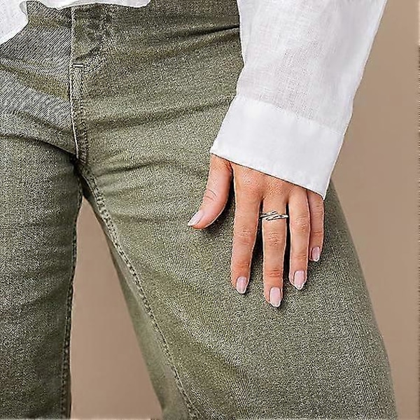 14K Guldförgylld Öppen Twist Evighetsring för Kvinnor (Vitguld-7)