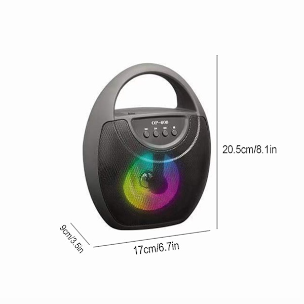 Trådlös Bluetooth-högtalare Hemma Skrivbordsljudsystem Utomhus Bärbar Hög Volym Subwoofer Färgglad Belysning Stödjer FM/USB/T-Flash-kort/LED/AUX-uppspelning