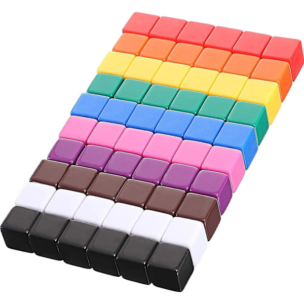 60 kappaletta 16 mm tyhjiä noppakuutioita akryylinoppaa lajiteltu väri DIY noppaa lautapeleihin