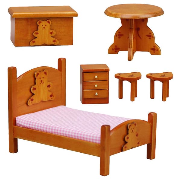 1 Set Dockhus Sovrum Möbler Set Miniatyrdockor Leksaksmöbler Sovrum Låtsaslek Leksak