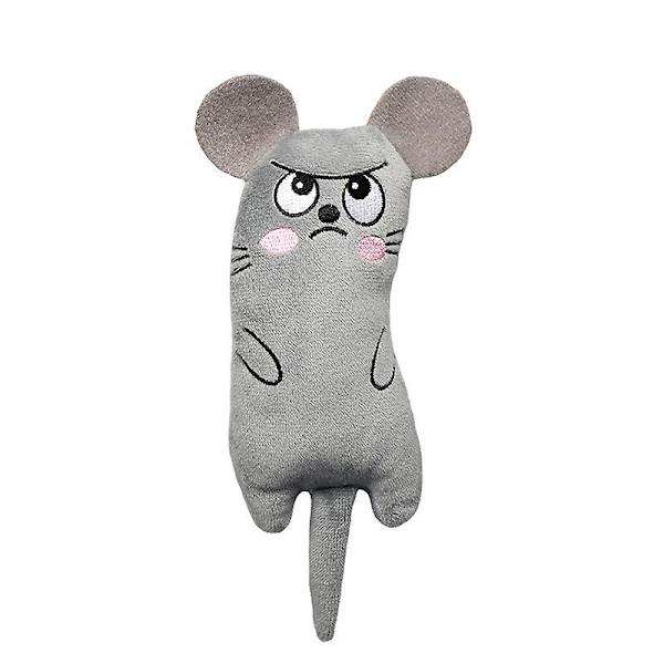 Mint plyschleksak kattunge glädjande molar rengöring interaktiv leksak mushus katt leksak（3）