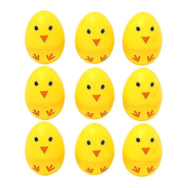 24 stk Chick Printing Egg Simuler Plastic Eggshell Kids Diy Egg Festrekvisita Layout Rekvisitter For Easter Party Lottery