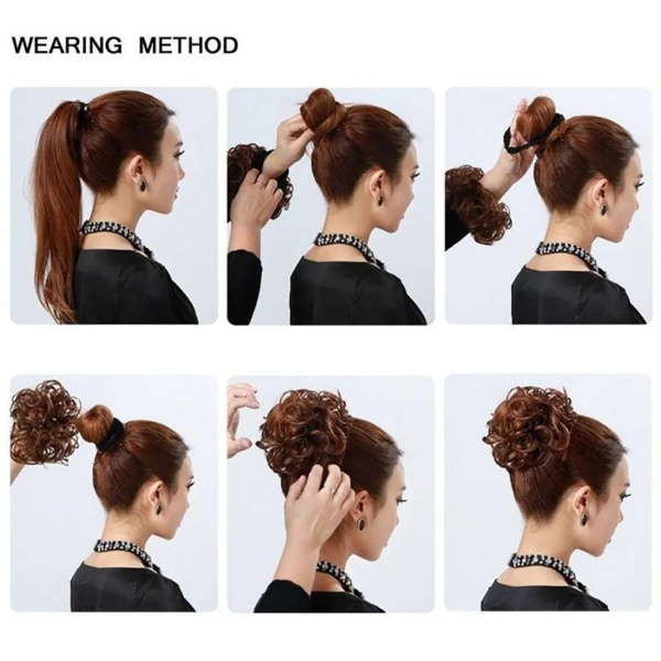 Hår Extensions Hårbit Scrunchie Uppdos Messy Ponytail Bun Wavy VOLUMINOUS Hår Extensions Askblond