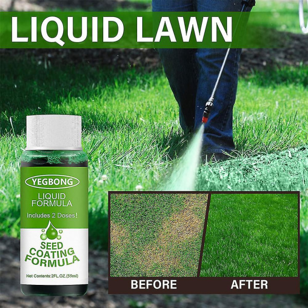 Kannettava Grass Fusion Lawn Patch -kylvöliuos siemenpinnoite, hellävarainen, vihreä ruoho, ruohonistutusnestevalmiste (2 kpl)