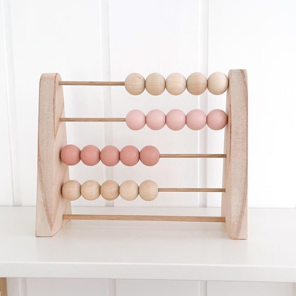 Baby Abacus Beads Educational Miljövänlig Trä Minimalistisk Design Barn Abacus Heminredning