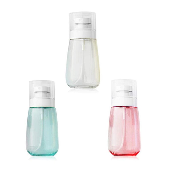 Klar tom sprayflaske Gjenfyllbar Fintåke Parfymeformende vannflasker Plastspray for kosmetisk rengjøring av hudpleieprodukter i 3-pakning