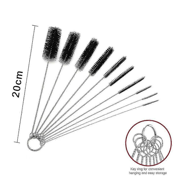 1 st - Halm, Nylon Slangrör, 10-pack Halm Borstar för Halm, Flaskor, Tangentbord, Smycken, Rör