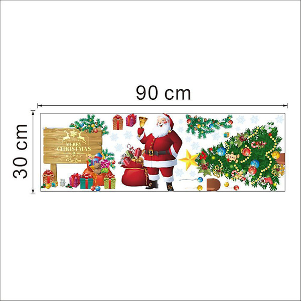Julklappssanta Claus Väggdekaler Vattentäta Avtagbara 90x30cm