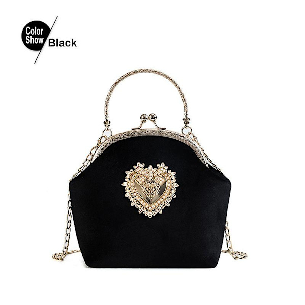 Handväska Märkesdesign Handväska Dam Axelväskor Mode Tote Väska Hög Kvalitet Kedja Crossbody Väska Damkvällspaket（16x16x7-CM，svart）