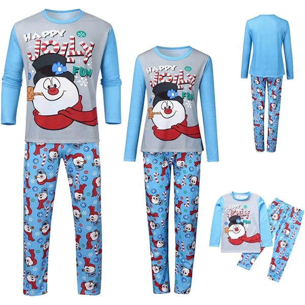 Jul förälder-barn print långärmad pyjamas Homewear Xmas 2-delad set,Man M