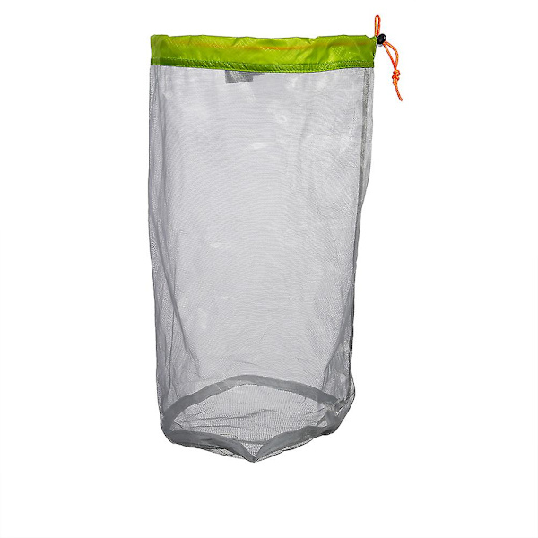 2024 Ultralätt Mesh Dragsnöre Säck Utomhus Resor Vandring Camping Saker Förvaringsväska (Grön L)