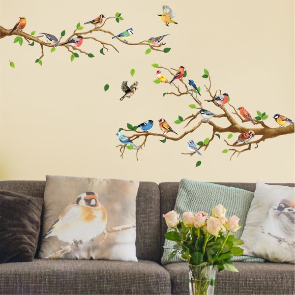 Gren Birds Wall Stickers Soveværelse Pvc Baggrund Væg Dekoration Wall Stickers