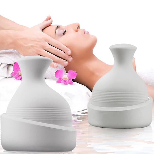 Handhållen vattentät Sclap Massage Body Deep Tissue Kneading Massager Simulerande（Vit）