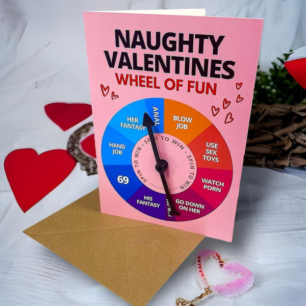 Snurrende kompashjul lykønskningskort til par, sjov gave med gratis fragt