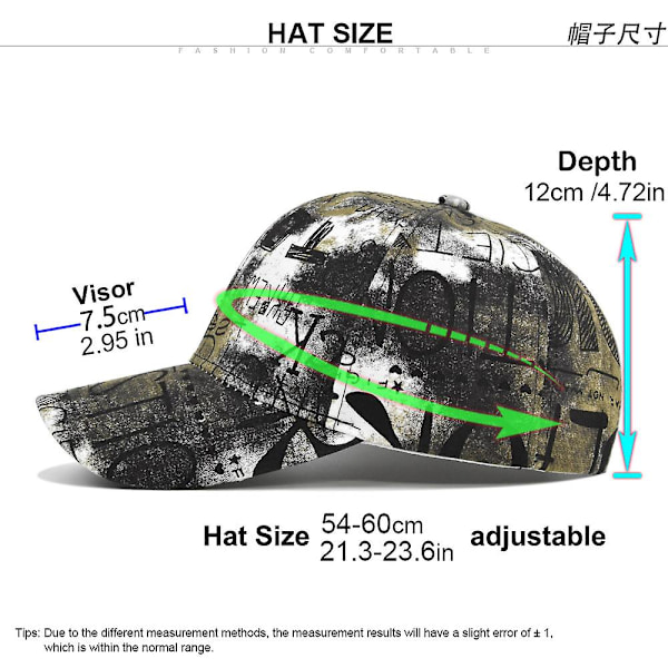 Graffiti Print Hat Mænd Og Kvinder Alsidig Multi-farve Maleri Sol Hat Trend Mode Cap Baseball Hat