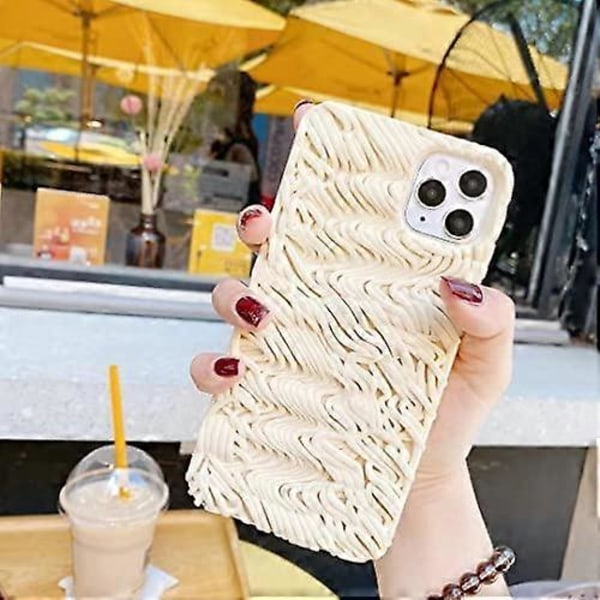 Telefonfodral för iPhone 12 Pro Max, Snyggt Kreativt Nyhet Instant Noodles Telefonfodral, Rolig Simulering 3D Matnudlar Mjuk TPU Silikon Skydd Anti-S