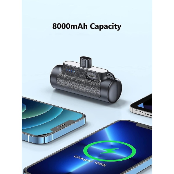Kannettava laturi Power Bank, 4500mah Mini Ultra Compact kannettava puhelin laturi Power Bank yhteensopiva iPhonen kanssa (musta)
