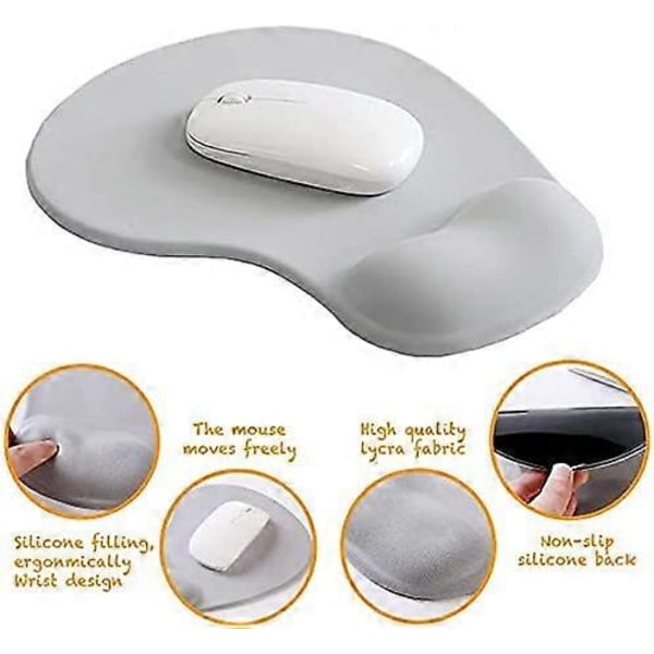 Musmatta för kontor med gelstödd handledsstöd - Ergonomisk spelmusmatta handledsstöd - Design spelmatta gummibas för bärbar dator Comquter - Silikon