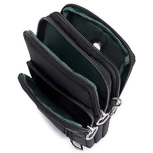 Liten crossbody-lommebok telefonveske for kvinner, mini crossbody-veske, mobiltelefon skuldertaske, svart