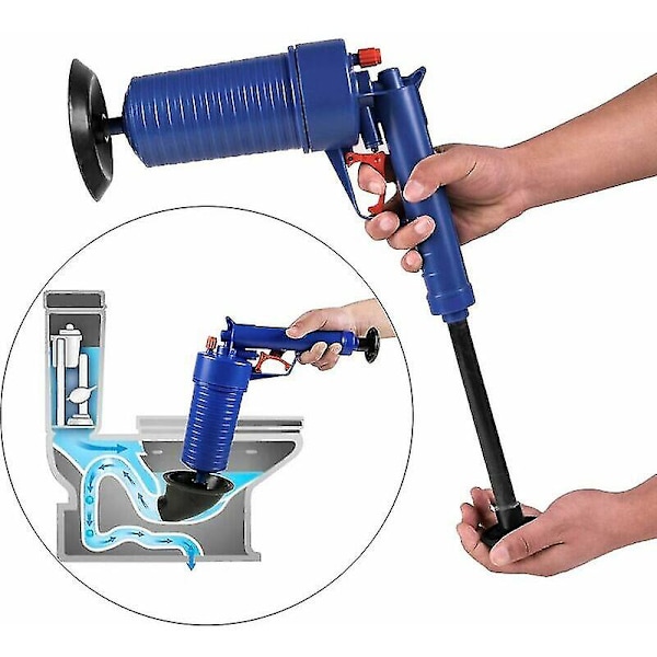 Toalett avloppsrensare med tryckpump, högtryckskolv för badkar / toalett / handfat / golv