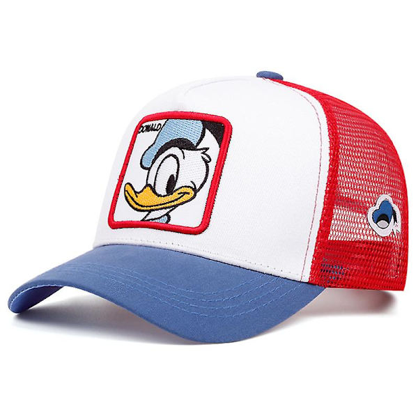 Cartoon broderad Mickey Mouse baseball keps utomhus mesh duckbill keps sommar solskydd andningsbar hatt Donald Vit
