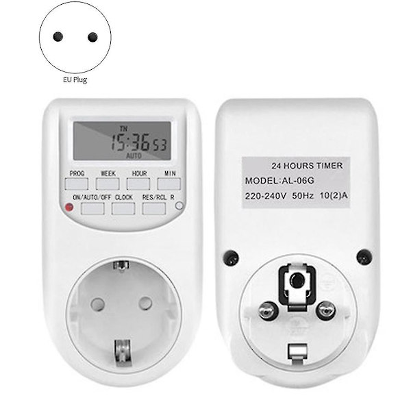 Eu Plug-in Programmerbar Timer Switch Stikkontakt 50hz Med Sommertid