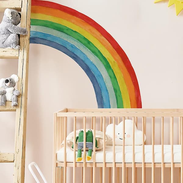 Regnbågsväggdekaler Baby Nursery Flickor Sovrum Vardagsrum Väggdekor