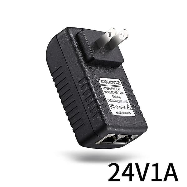 PoE-injektor Strømadapter til Ipc-kamera Dc24V 1A Eu-stik