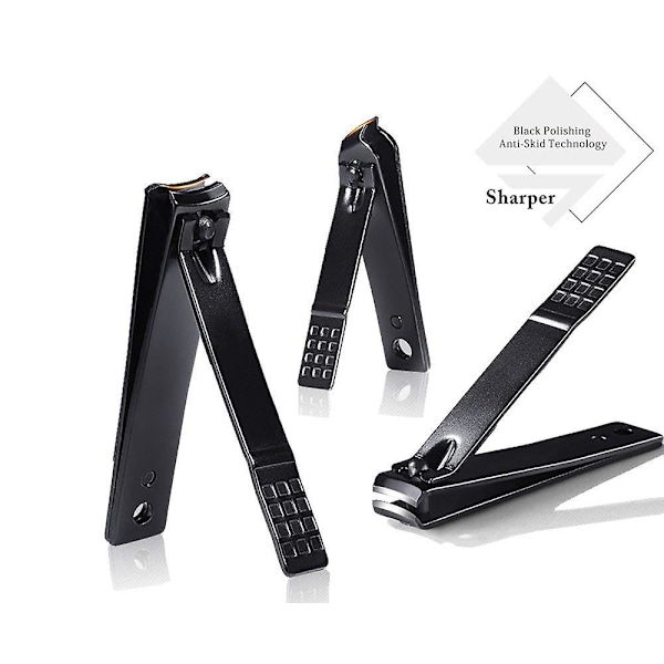 Katea Professional Nagelknipsare i Rostfritt Stål Rese- & Groomingkit Nagelverktyg Manikyr- & Pedikyrset Om 15 delar Med Lyxigt Fodral (svart/gul) B