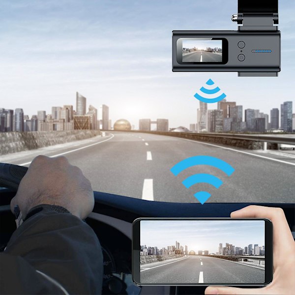 2K Ultra Clear WIFI Dash Cam 1,47-tums dold dold smart körinspelare för bilkameror Parkering inspelning/HD nattseende/Loop inspelning/ Gravity Sensing