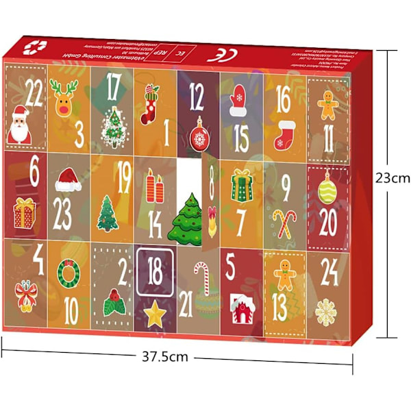 Julkalender 2024 med Nedräkning, Julkalender, 24 Dagar Julklappskalender DIY Smyckestillverkningssats Present till Barn Tonåringar Kvinnor (brosch)