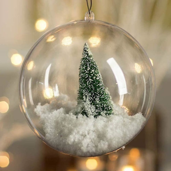 20 st akrylbaubles DIY-baubles transparenta plastjulgranskulor 3,15''/ 80 mm för semesterbröllopsfest