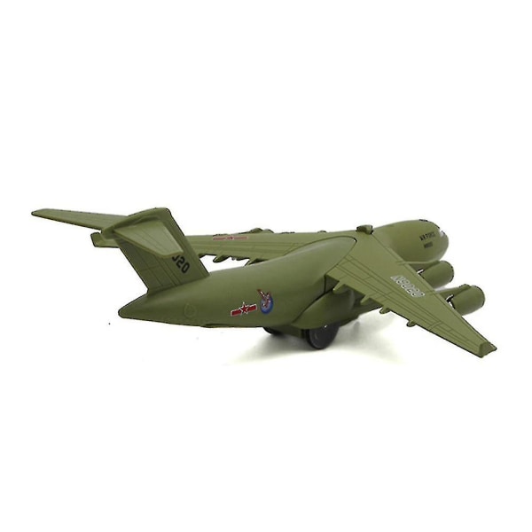 Legeret lyd og let tilbagetrækningsfly Militær Model C17 Overlord Transportfly Fighter Jet Børnelegetøjsfly（lysegrøn）