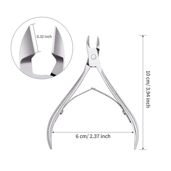 3-pack nagelbandsaxar nagelbandsnypare spetsig blad nagelbands trimmer nagelklippare verktyg (Silver)