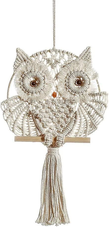 Macrame Uggla Väggbonad Kit, Bohemiska Ugglor, Drömfångare Handvävda Väggbonader