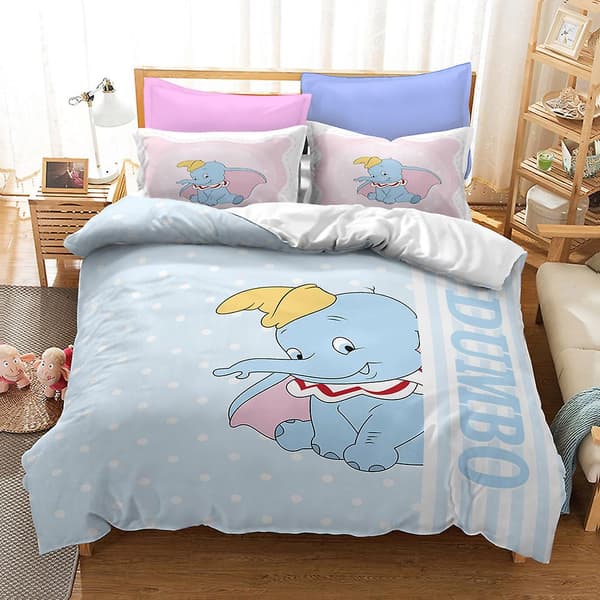 3D Digitaltryck Dumbo Barn Hemtextil Sängkläder Tredelad Set XFX7 180*200cm -ZHENV（180*200cm）