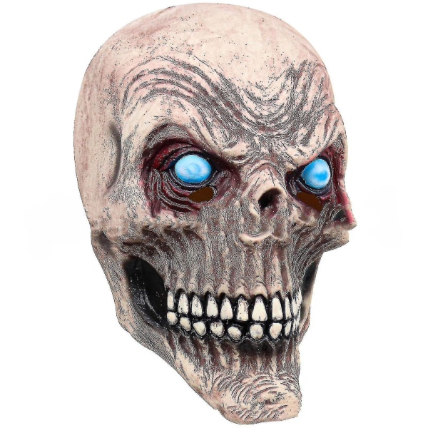 Halloween Horror Blue Eye Skjelettmaske Ghost Skjelettmaske Cosplay Ghost Face Masks Rekvisitter