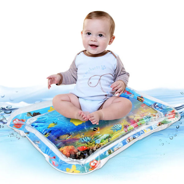 Vattenlekmatta - Aktivitetslekmatta för småbarn 3 6 9 månader - Sensorisk baby leksak present till flickor och pojkar, Island Style
