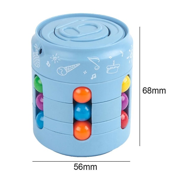 Pyörivä Magic Beans Cube Antistress CAN Puzzle Aikuisten Dekompressioleluja Lapsille Finger Fidget Spinner Sensorilelu (sininen)