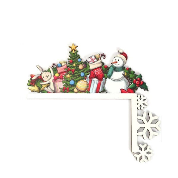 Puinen joulupukki/lumiukko/hirvi ovenkarmi joulujuhlakoristeen koristelu (lumiukko)