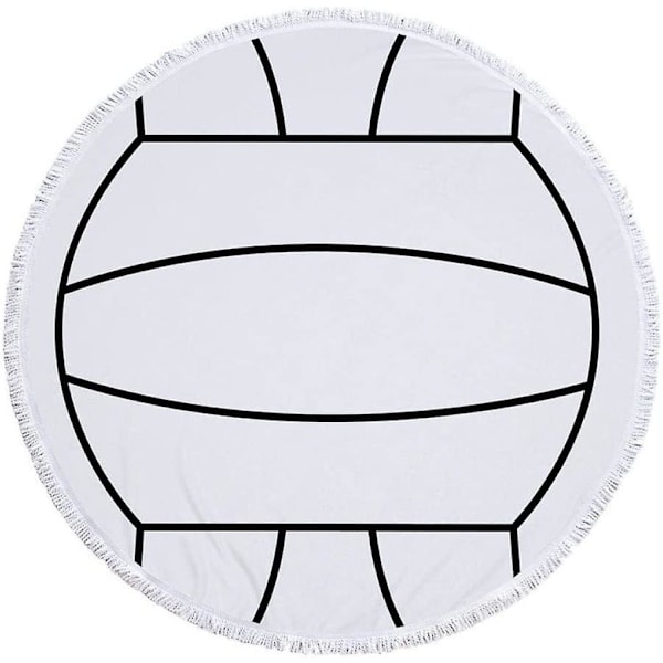 Strandhandduk 150 x 150 cm Tjock Rund Strandhandduk Överdimensionerad Filt, Mikrofibertyg med Bomullsfransar Vita Bollar Sport Nyhetstryck Tjock R