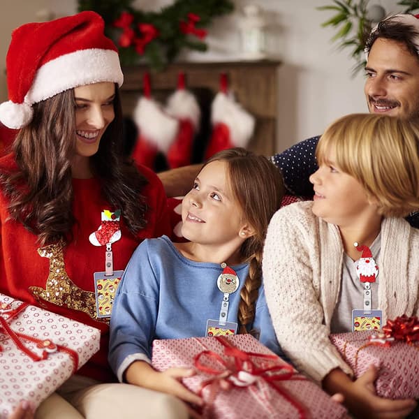 6-pack Glitter Julklockor Man Enkelt Dragspänne Luddig Julgran Utdragbar Present