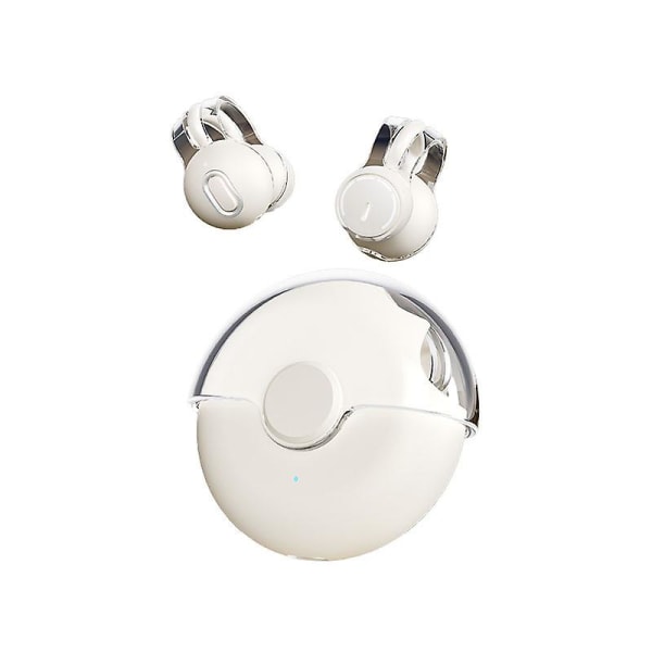 Øreklips Trådløs støyreduksjon Bluetooth-øretelefoner Benledning Ultra lang batterilevetid Ine-øretelefoner (off white)