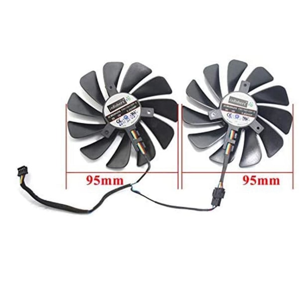 2 stk 95 mm Fdc10u12s9-c Cf1010u12s køleventilator Udskiftning til Amd Radeon 580 590 Rx580 Rx590 kort