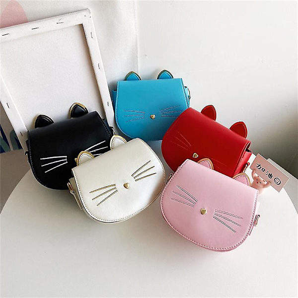 Ghyt Katt Tassel Axelväska Liten Myntväska Crossbody Väska För Barn Flickor Rosa