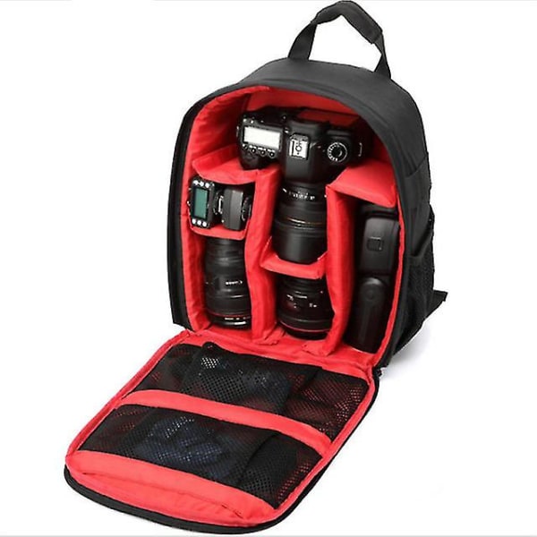 Monikäyttöinen kamerareppu Video Digital Dslr -laukku vedenpitävä ulkokameran valokuvalaukku Nikonille/canonille (punainen)