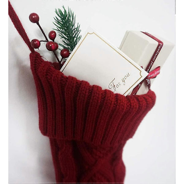 Julstrumpor i stickad kabel, vit elfenben, klassisk 45 cm, 2 st