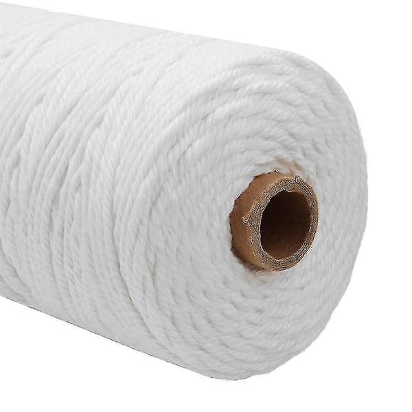 Hållbart 200m Vit Bomullsrep Naturbeige Tvinnat Rep (2mm, vitt)